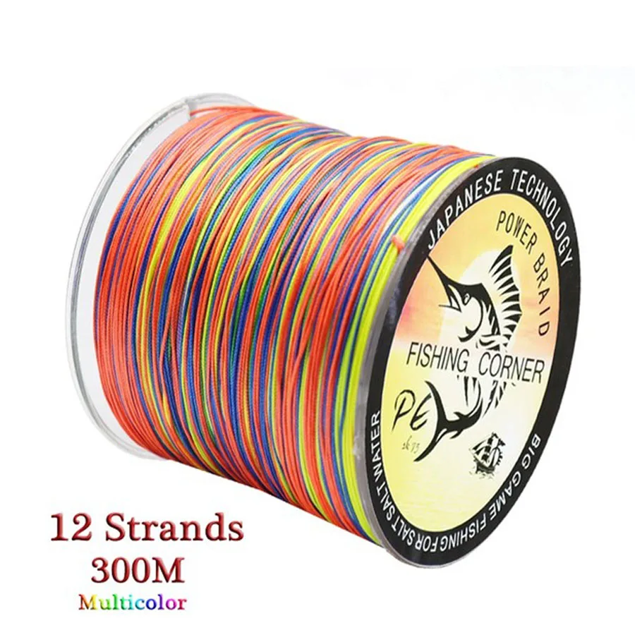 Sedal trenzado japonés 12 hebras PE multifilamento multicolor mar - imagen 2