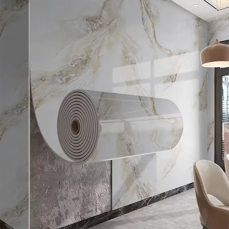Papel pintado efecto mármol autoadhesivo – Decoración pared estilo europeo - imagen 4