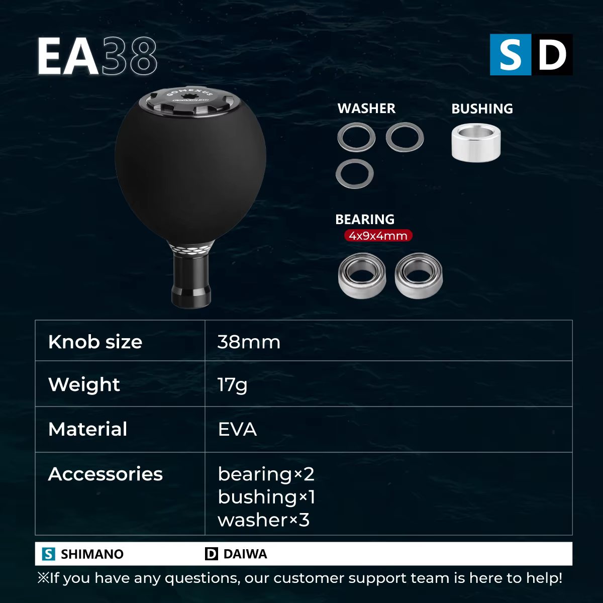 Pomo Gomexus EVA 38mm para Carretes Spinning – Shimano y Daiwa - imagen 4