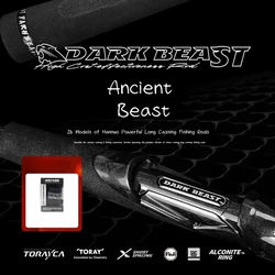 HANODARK BEAST Caña de pesca lanzamiento largo guías SIC Toray