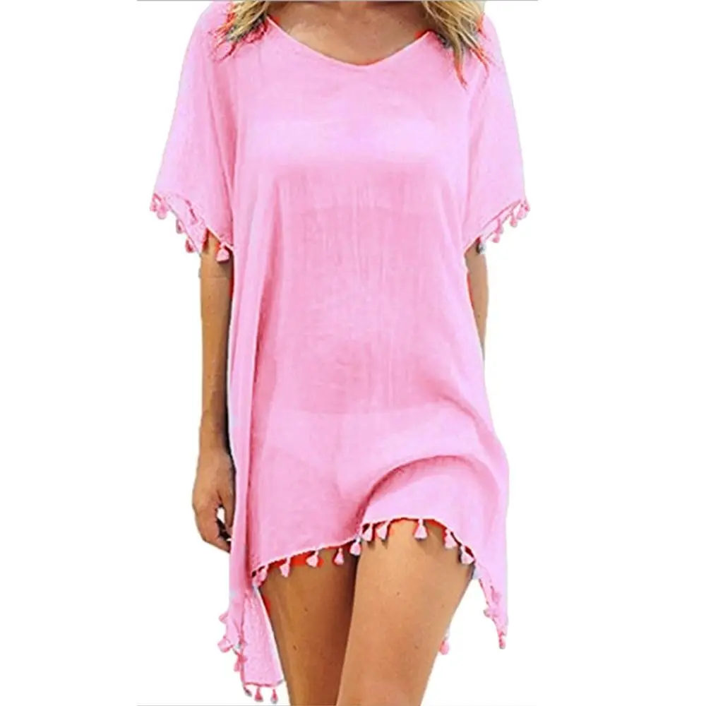Camiseta de pesca de playa holgada con cuello en V para mujer - imagen 3