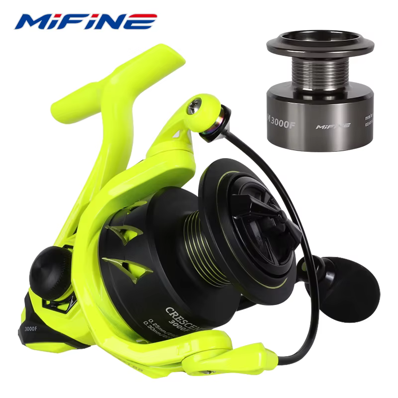 MIFINE Crescent Carrete giratorio para pesca a spinning