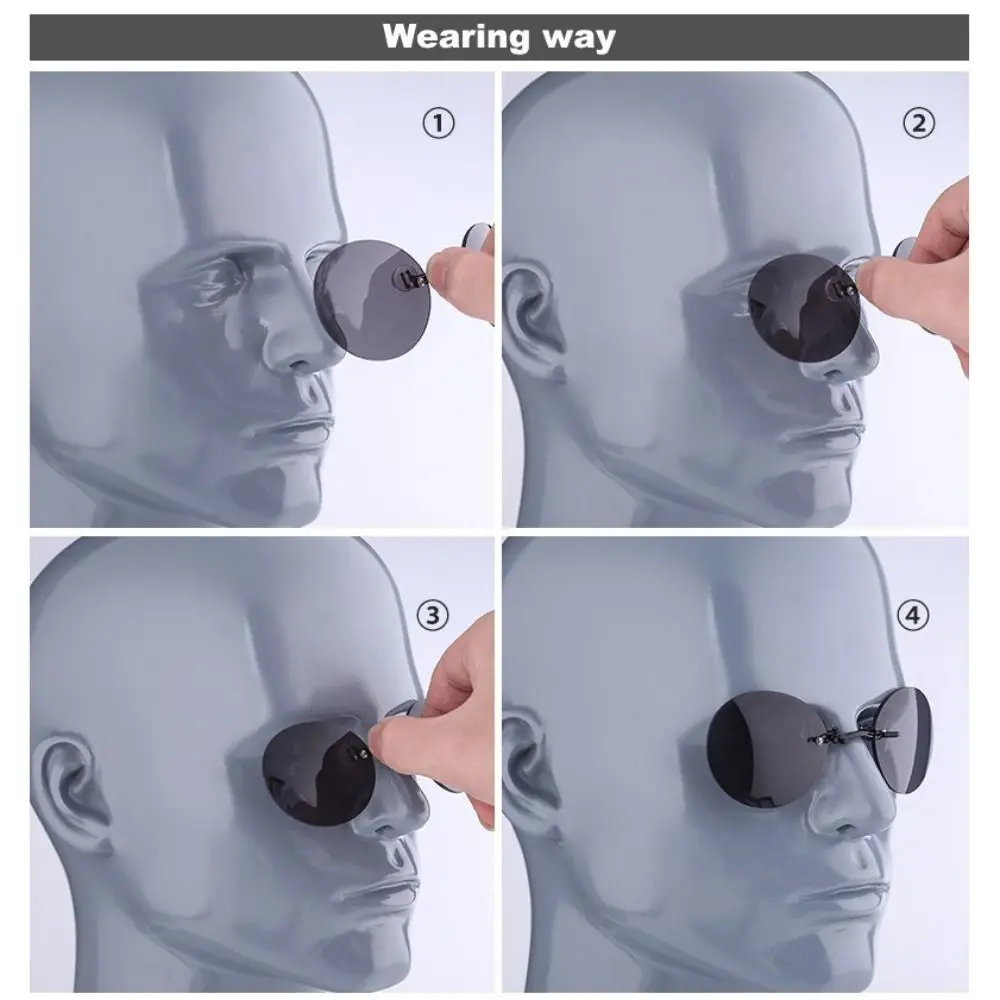 Gafas fotocromáticas vintage sin montura con clip UV400 - imagen 2