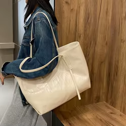 Bolso de hombro para mujer de gran capacidad en cuero PU
