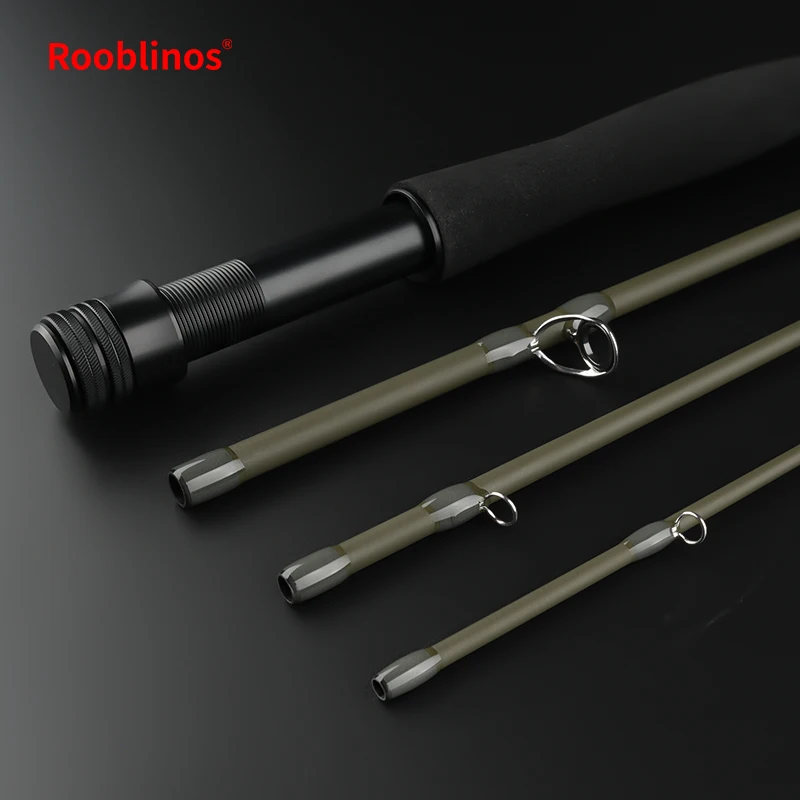 ROOBLINOS Caña pesca con mosca ultraligera carbono – agua dulce