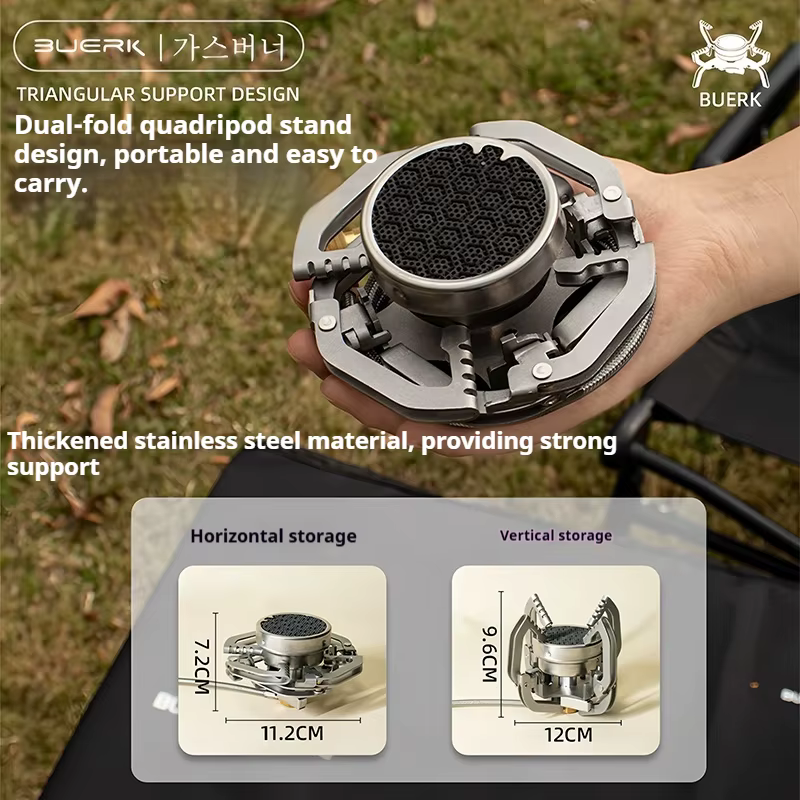 Estufa Gas Portátil BUERK – Infrarroja Plegable para Camping y Pesca - imagen 2