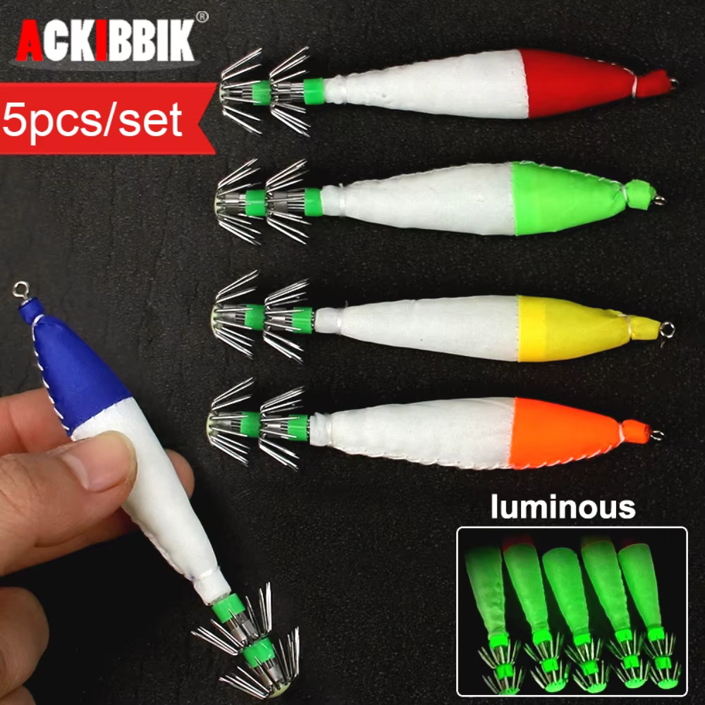 Señuelos Luminosos de Calamar Ackibbik para Agua Salada - imagen 2