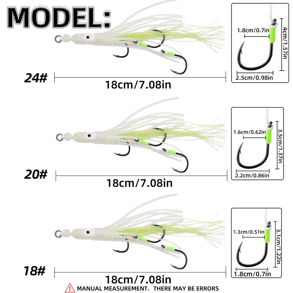 Señuelos de jigging lento luminosos para cebo blando en mar - imagen 3