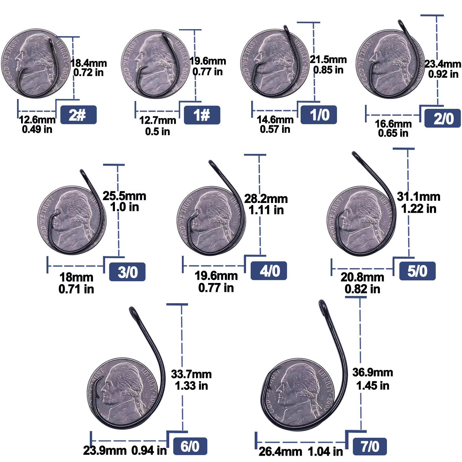 Anzuelos Circle Hook inoxidables – Agua salada y cebo vivo - imagen 5