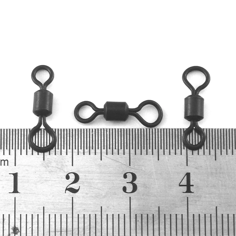 Esmerillones giratorios para carpa anillo en 8 anti-enredos negro mate - imagen 3