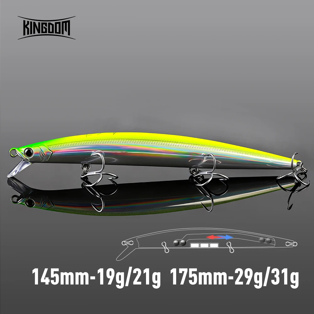 Señuelo Minnow Kingdom para lubina, duro flotante y hundible
