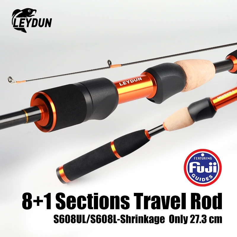LEYDUN USOPP 8+1 secciones caña spinning lubina viaje FUJI carbono