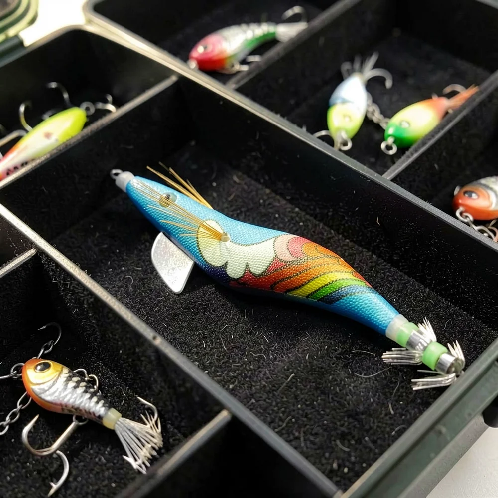 Egi de camarón luminoso para pesca nocturna – color oscuro - imagen 3