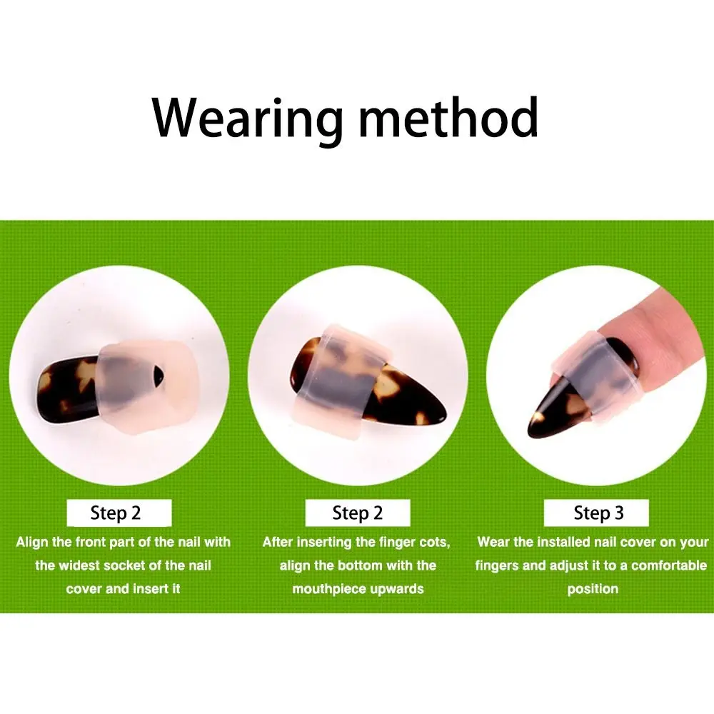 Protector de uñas de silicona para guzheng, práctica sin postizas