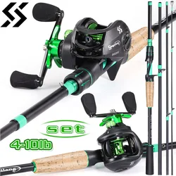 Sougayilang combo caña y carrete pesca fibra de carbono 7.2:1 aluminio