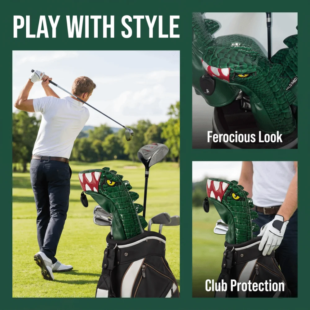 Funda PU golf con forro suave T-Rex, cierre elástico verde - imagen 5
