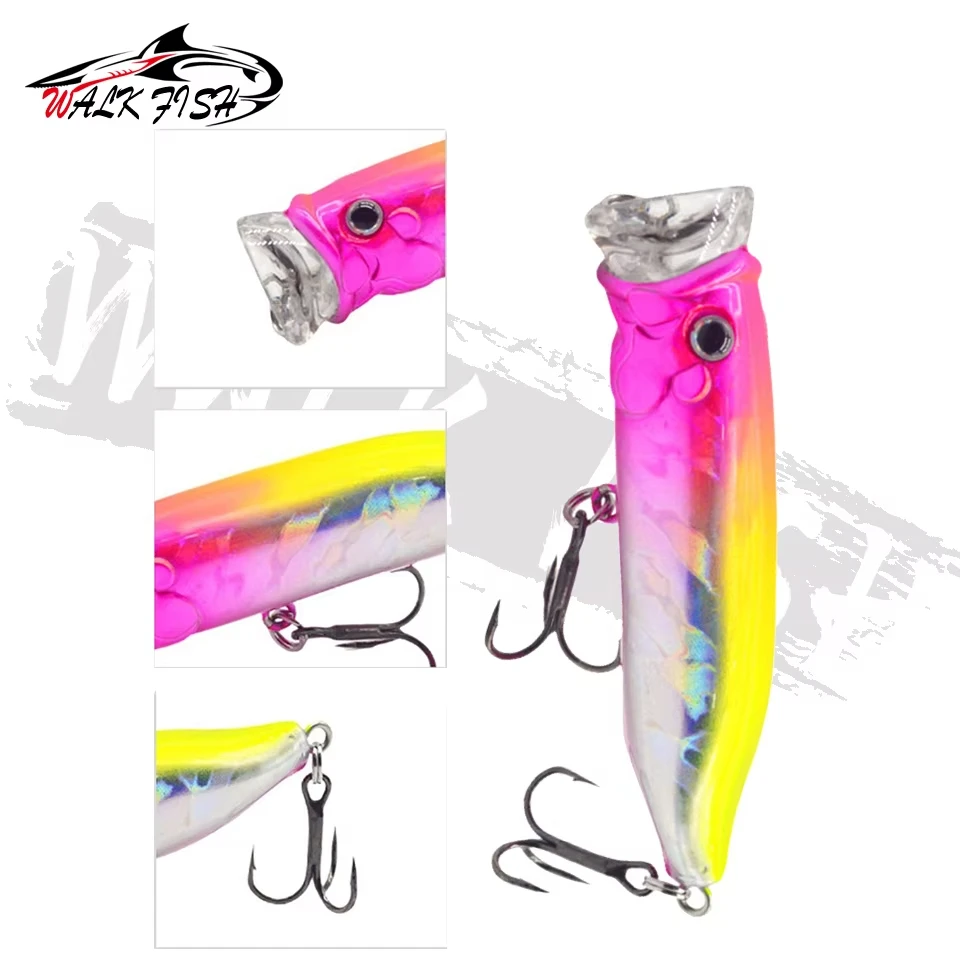Walk Fish Popper 7 cm para lubina en superficie - imagen 2