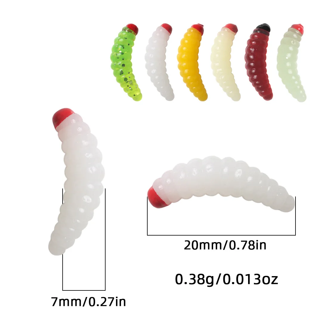 Mrlurion gusano Grub vinilo para pesca con mosca realista trucha - imagen 3