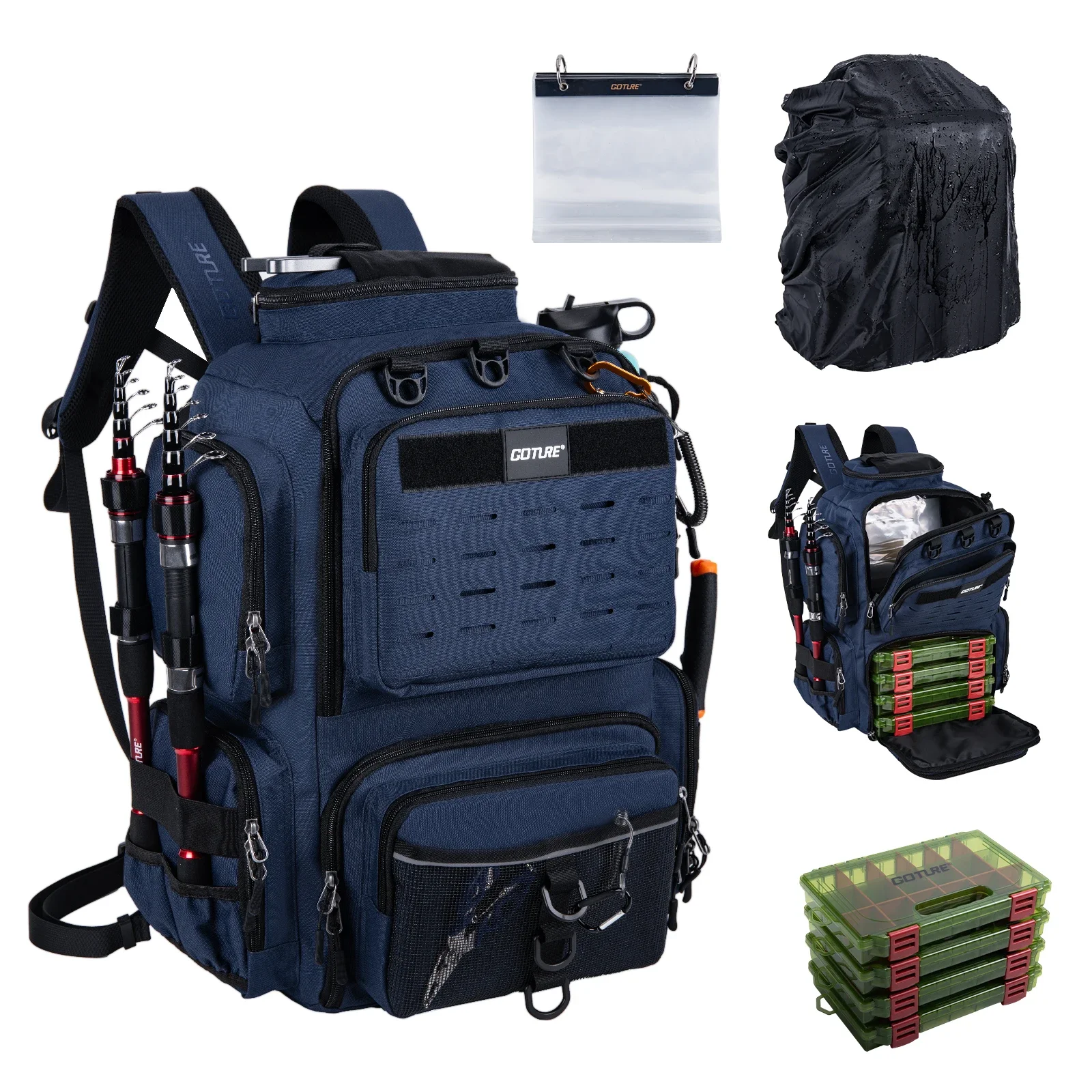 Interior con organización para señuelos y accesorios