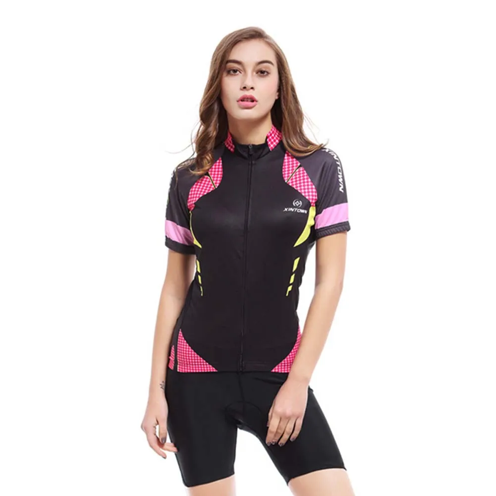 Camiseta ciclismo mujer manga corta secado rápido transpirable malla
