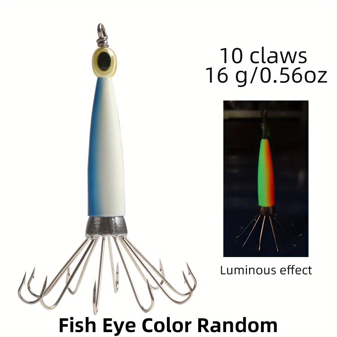 Anzuelo luminoso para calamar con 10 garras - imagen 2