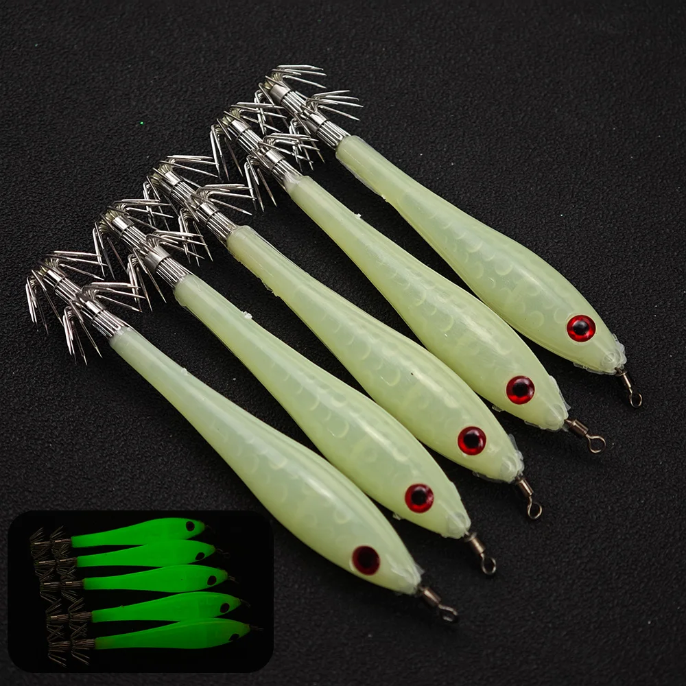 Ackibbik señuelos tipo Gamba para pesca de sepia en agua salada - imagen 3