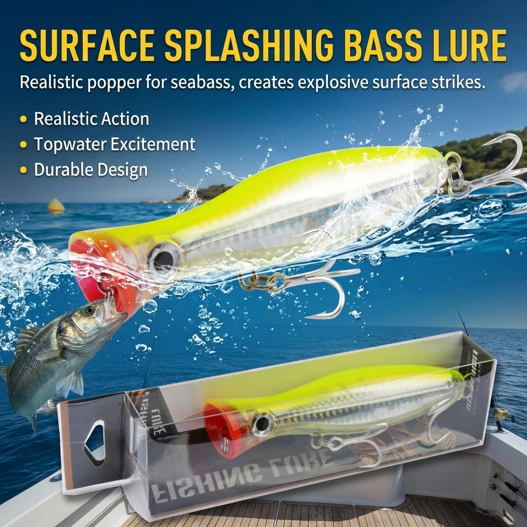 Señuelo Topwater Popper para lubina: biónico de superficie - imagen 3