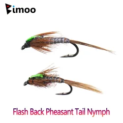 Bimoo Ninfa Pheasant Tail Flash Back – Hackle marrón para trucha