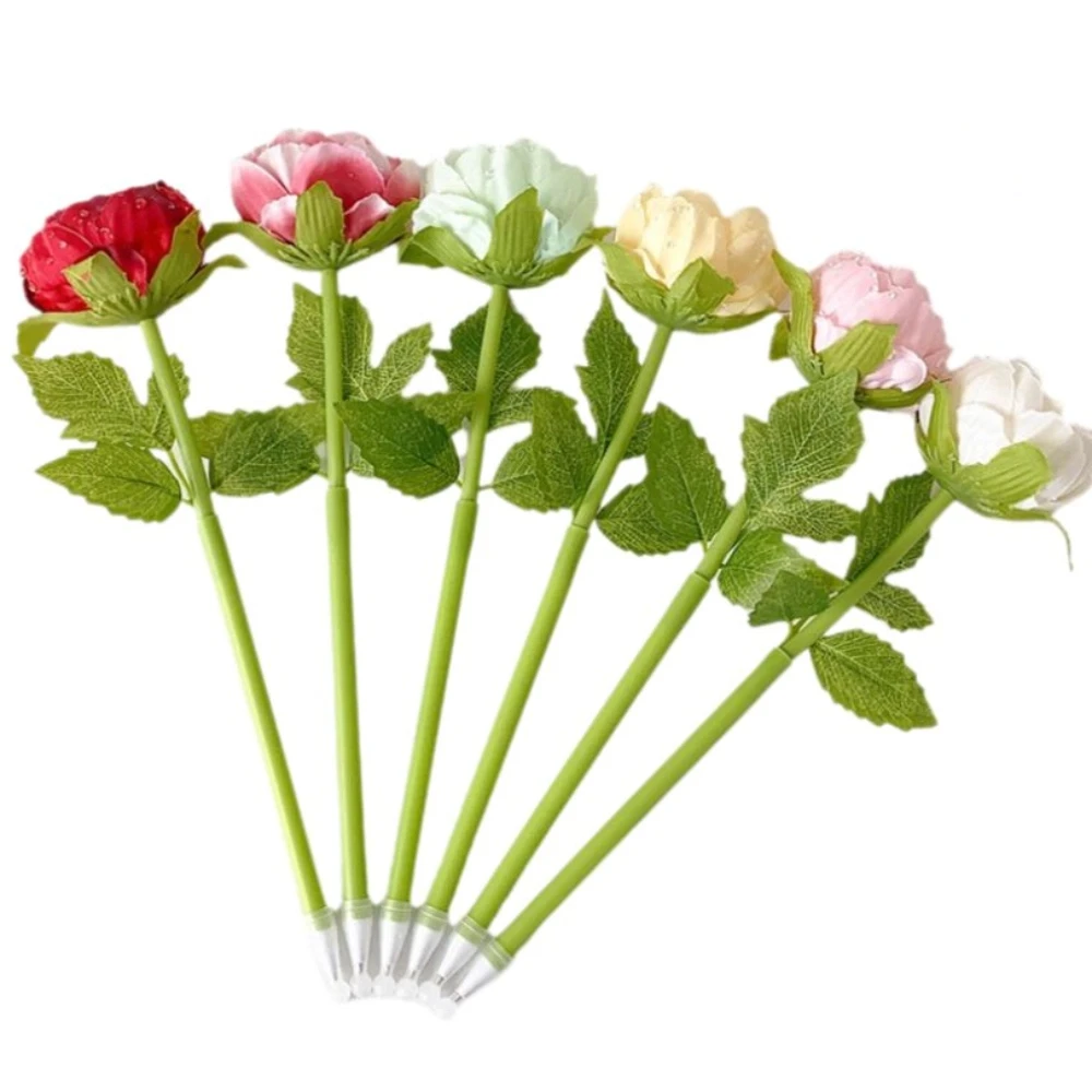 Bolígrafo flor peonía ramo multicolor escritura suave, decorativo - imagen 3