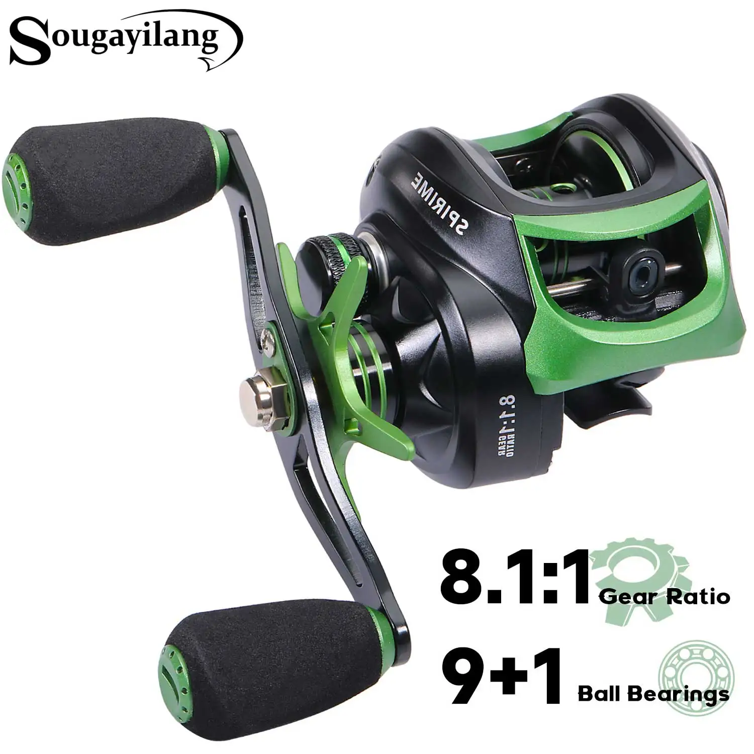Sougayilang carrete de pesca spinning 9.5:1 freno magnético 8,1kg - imagen 2