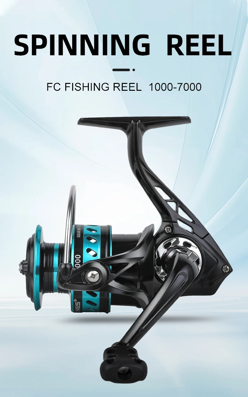 Carrete BILLINGS Serie 1000-7000 con diseño compacto y manivela plegable