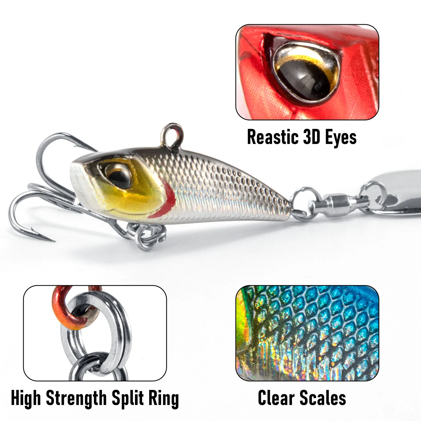 Señuelo Vib Hoja Metal Hundimiento para Lubina Lipless Crankbait - imagen 3