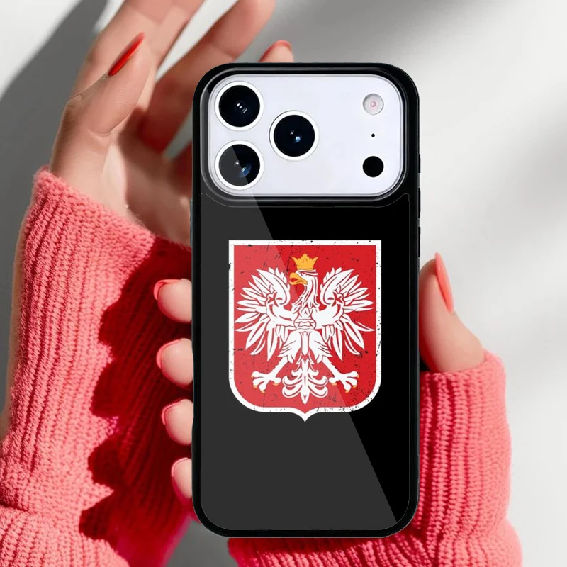 Funda iPhone con bandera de Polonia vista frontal