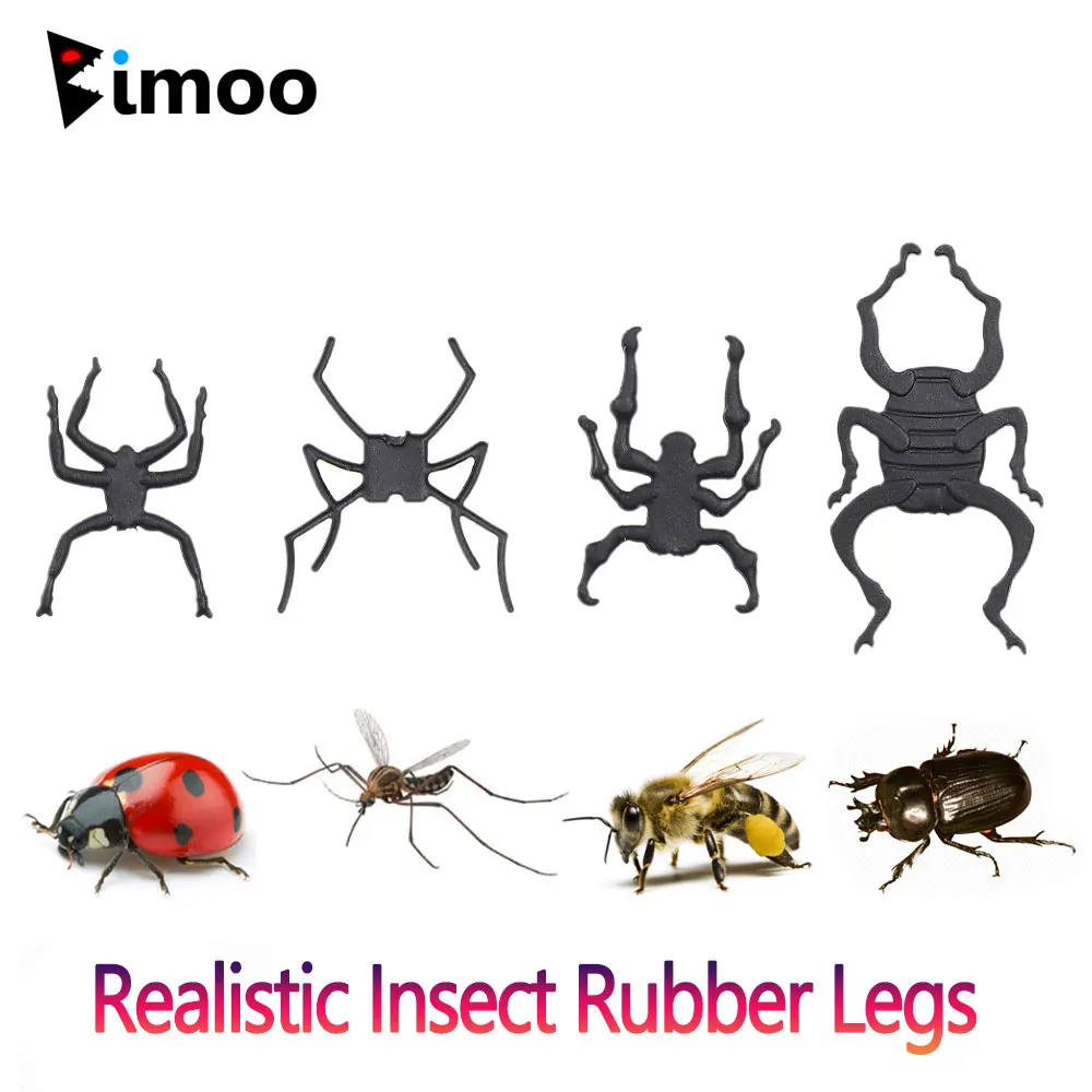 Bimoo Material para atar moscas con patas de goma realistas
