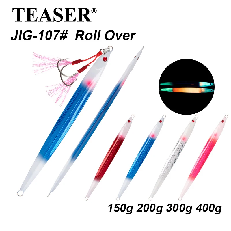 Plomada Teaser J107 de hundimiento rápido doble cabeza luminosa