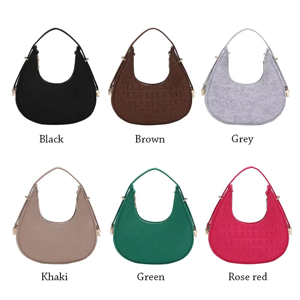 Bolso fieltro diseño piel de cocodrilo visto desde arriba