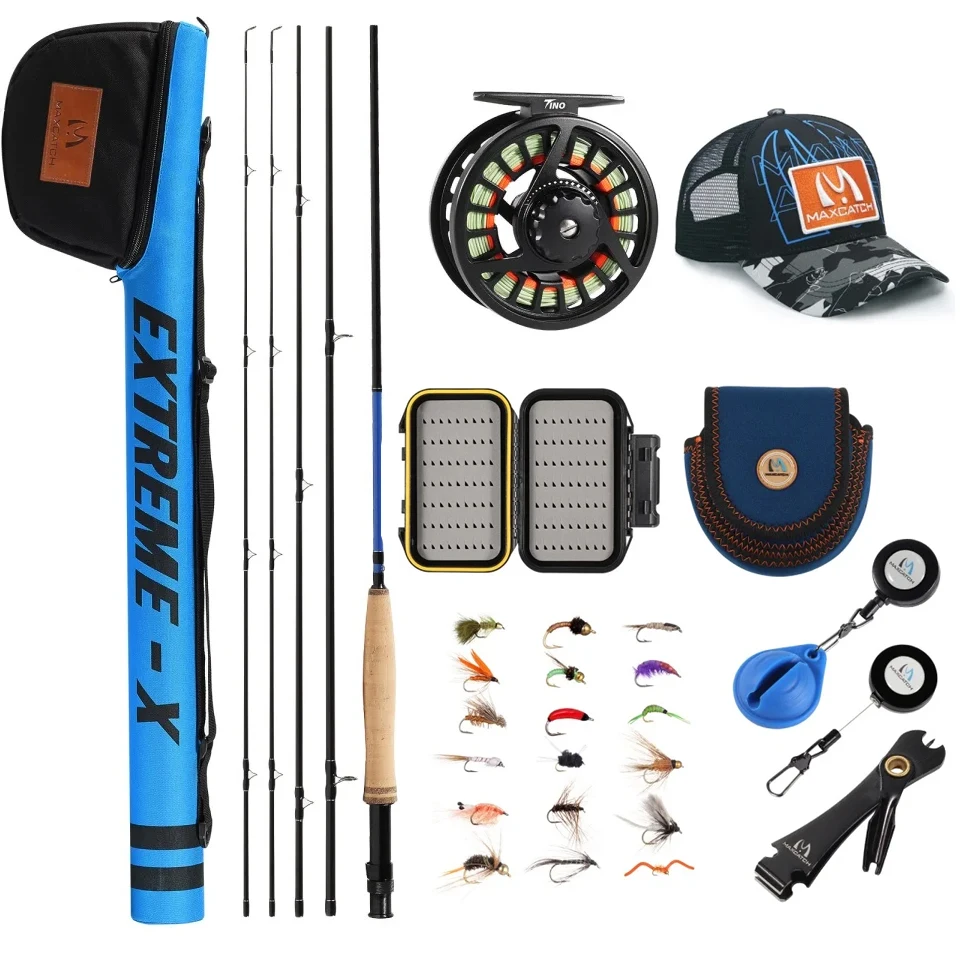Maxcatch Extreme-X caña de mosca acción rápida con carrete