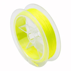 Línea de pesca con mosca trenzada PE amarillo fluorescente