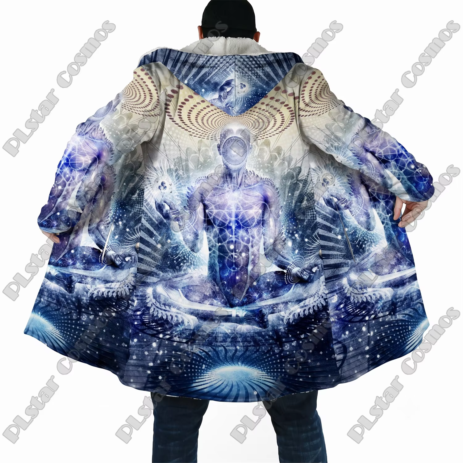 Abrigo con Capucha para Hombre, Estilo Abstracto Psicodélico Unisex - imagen 4