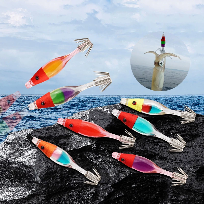 Señuelo calamar tubo de soplado UV flotante atado a mano pesca mar - imagen 4