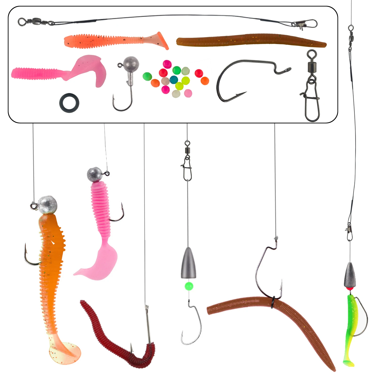 FREE FISHER Kit de señuelos para lubina con plomos y spinner - imagen 2