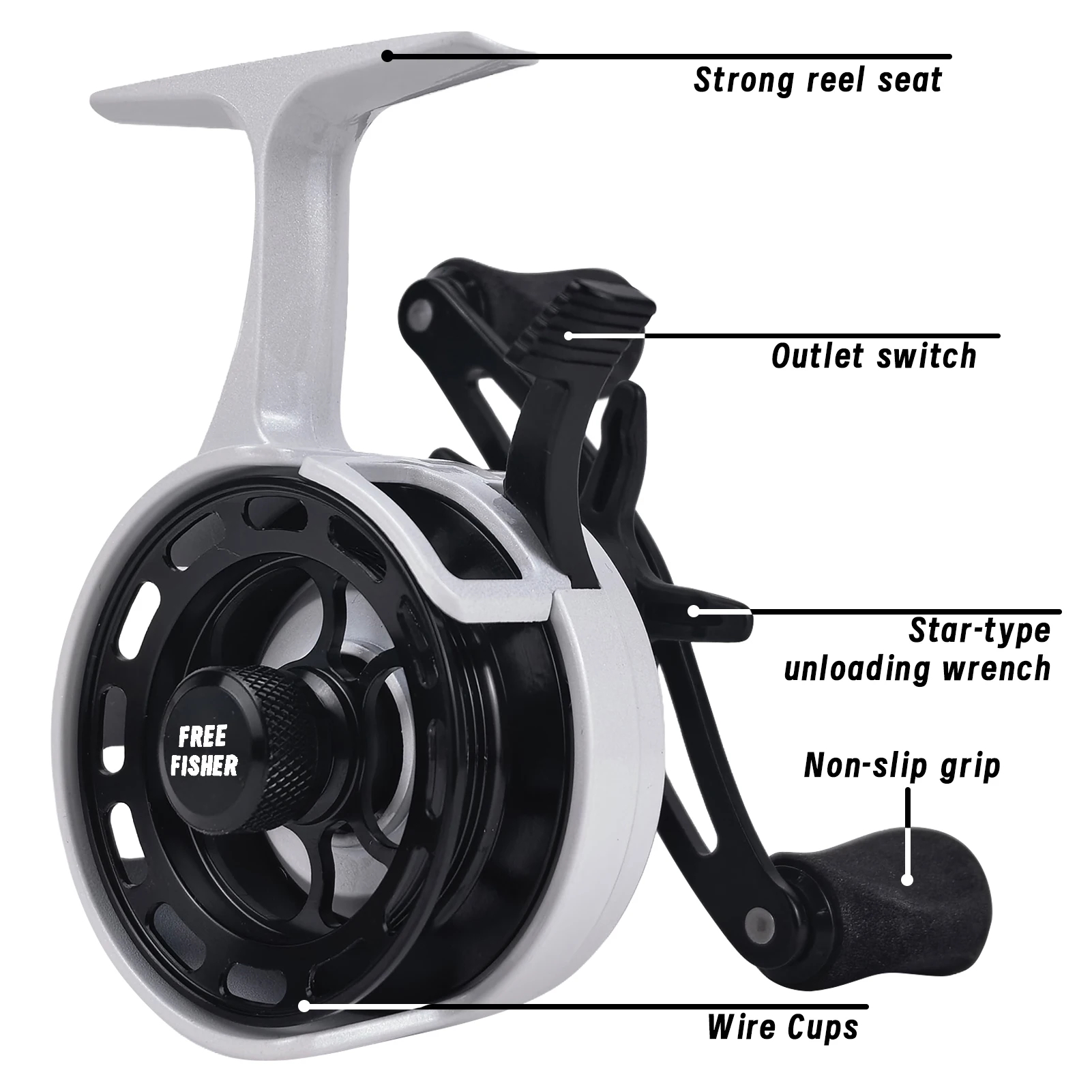 Carrete de pesca en hielo Free Fisher, suave de metal - imagen 5