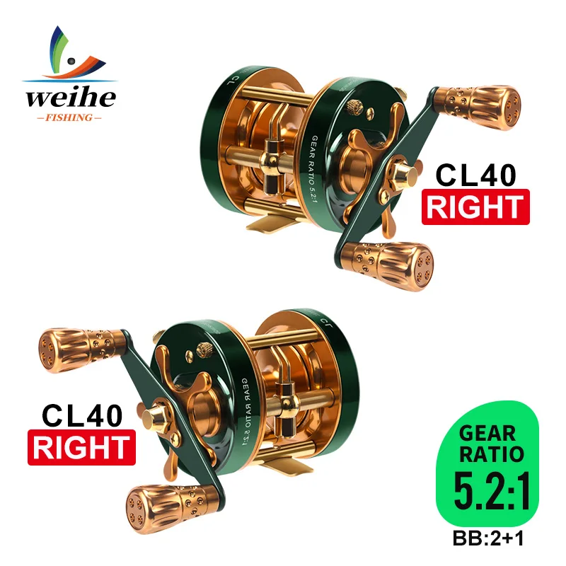 WEIHE Carrete de curricán Retro placa hierro verde y negro alta mar