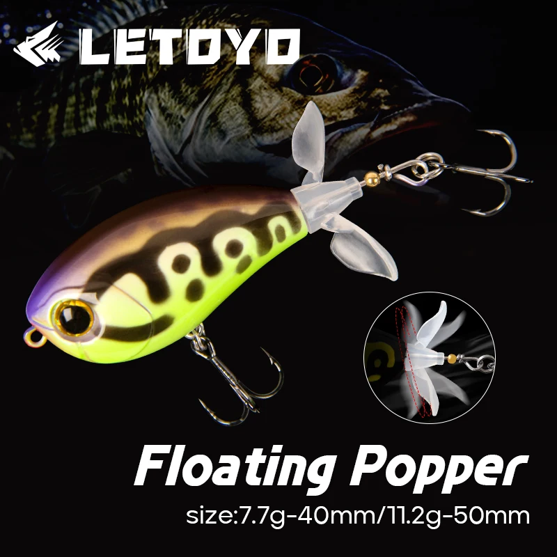 LETOYO Whopper Popper – Señuelo Topwater Doble Hélice para Lubina