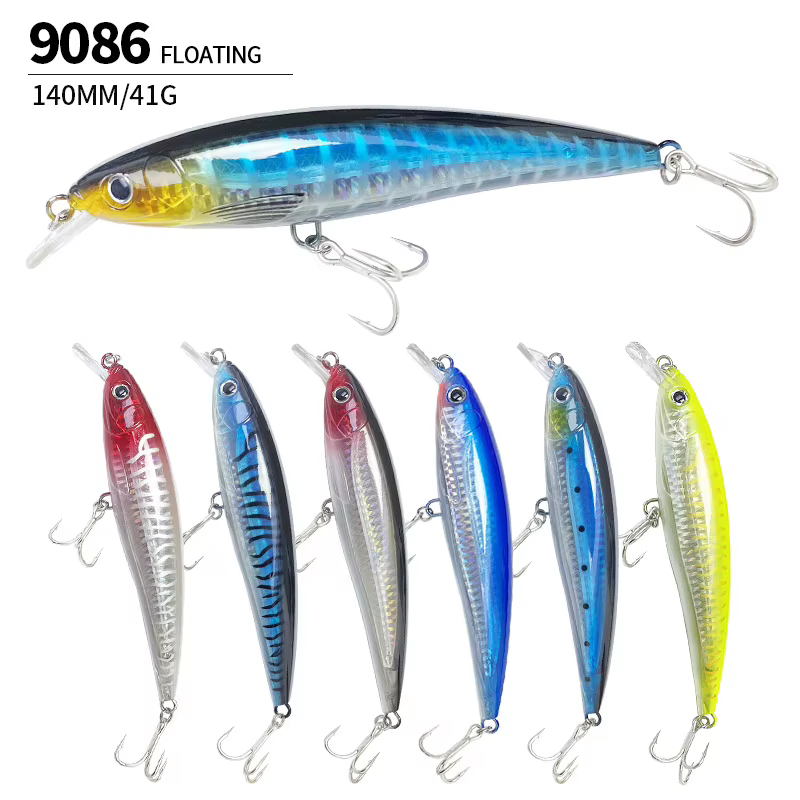 Señuelo Minnow Flotante 140mm 41g Láser – Trolling y Agua Salada - imagen 2