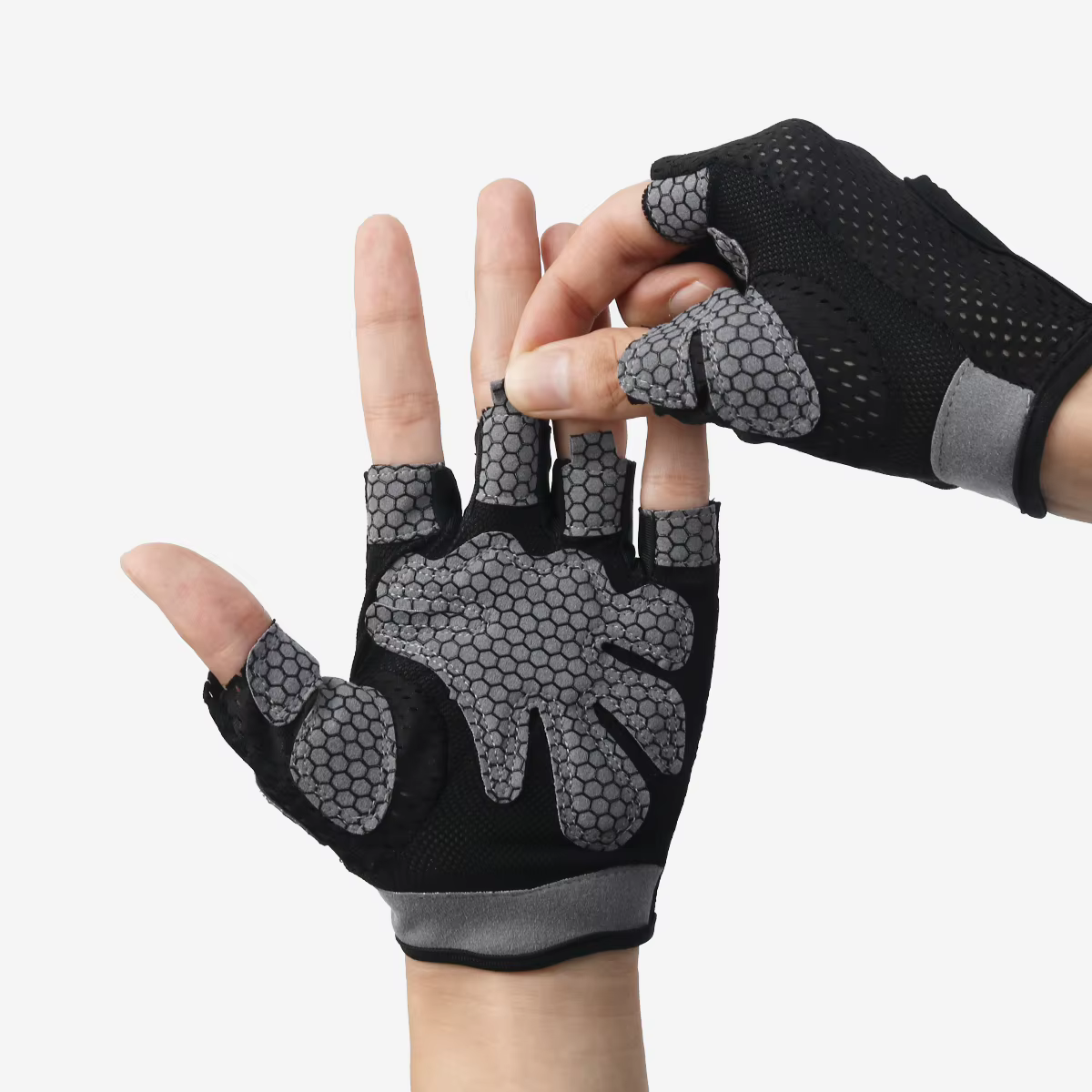 Guantes de pesca antideslizantes transpirables medios dedos para verano - imagen 4