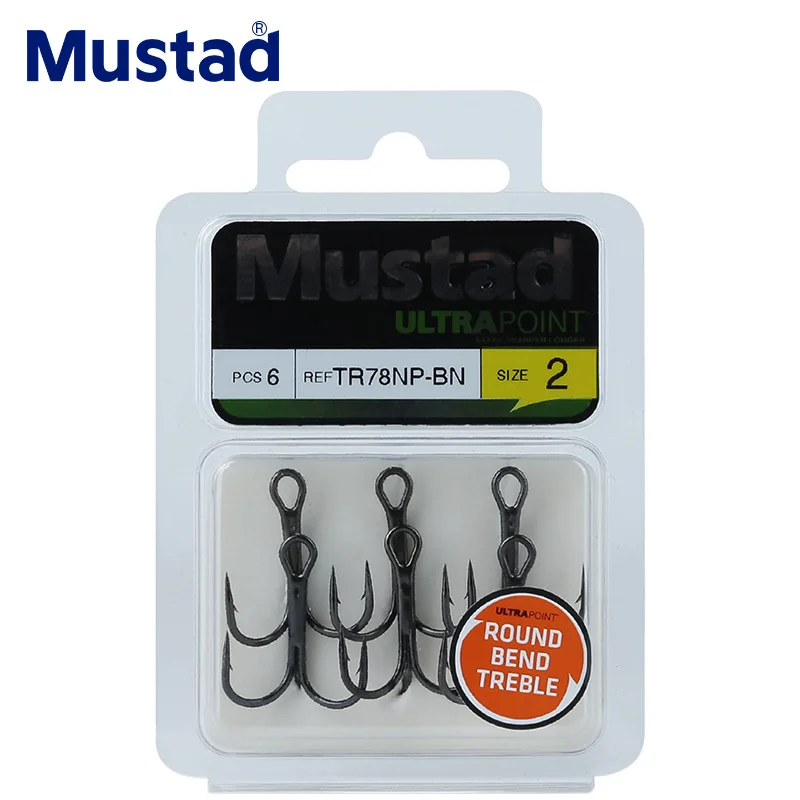 Mustad TR78NP-BN Anzuelos Triples – Ojo redondo extra fuerte