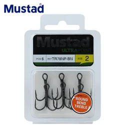 Mustad TR78NP-BN Anzuelos Triples – Ojo redondo extra fuerte