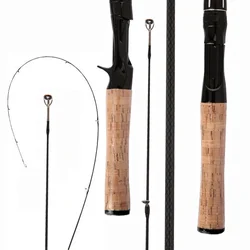 Caña de pescar viaje baitcasting punta sólida alto carbono trucha