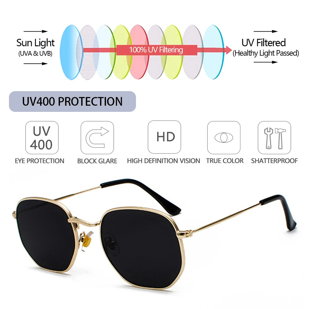 Gafas polarizadas pesca UV400 – Montura metálica, lentes cuadradas espejo - imagen 3